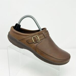 Merrell Women's Encore Kassie Buckle Brown Leather Slip-On Mules Size 9.5